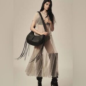 Maeve Sheer Cream Polka Dot Dress